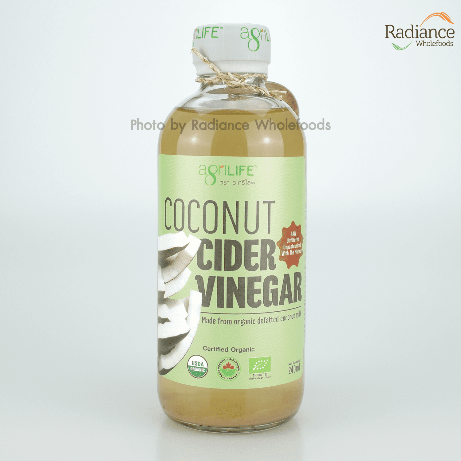 Vinegar, Coconut Cider, Agrilife, Organic, 240ml