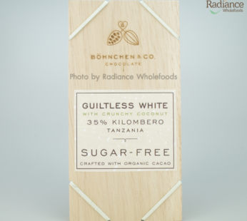 Guiltless white, 35% Kilombero Tanzania, Sugar-Free, Crafted with organic cacao