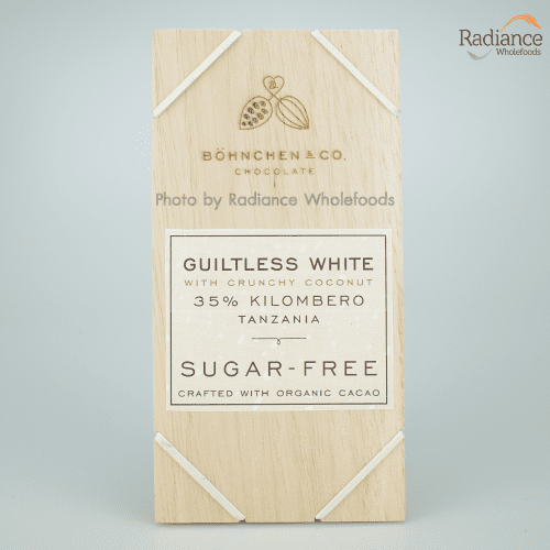 Chocolate : Guiltless white with crunchy coconut 35%, Sugar-Free 50g