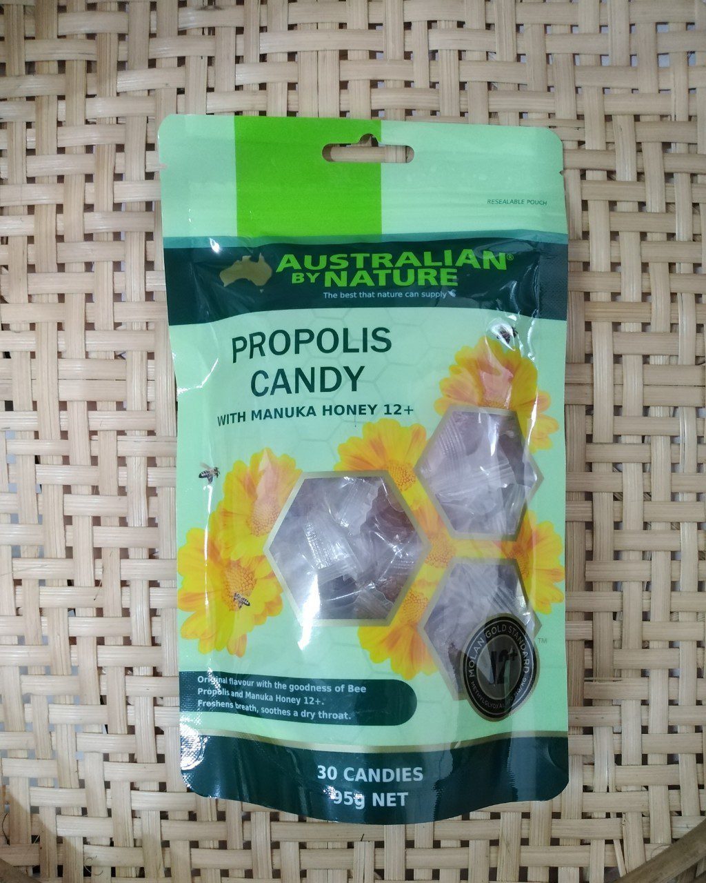 Propolis Candy with Manuka Honey 12+ Australian by Nature 95G/30Candies