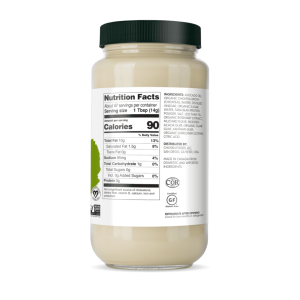 Vegan Avocado Oil Mayo chosen foods 355ml - Image 4