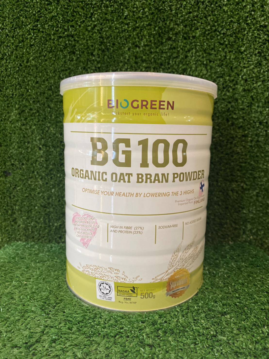 BG100 Organic Oat Bran Powder Biogreen 500g.