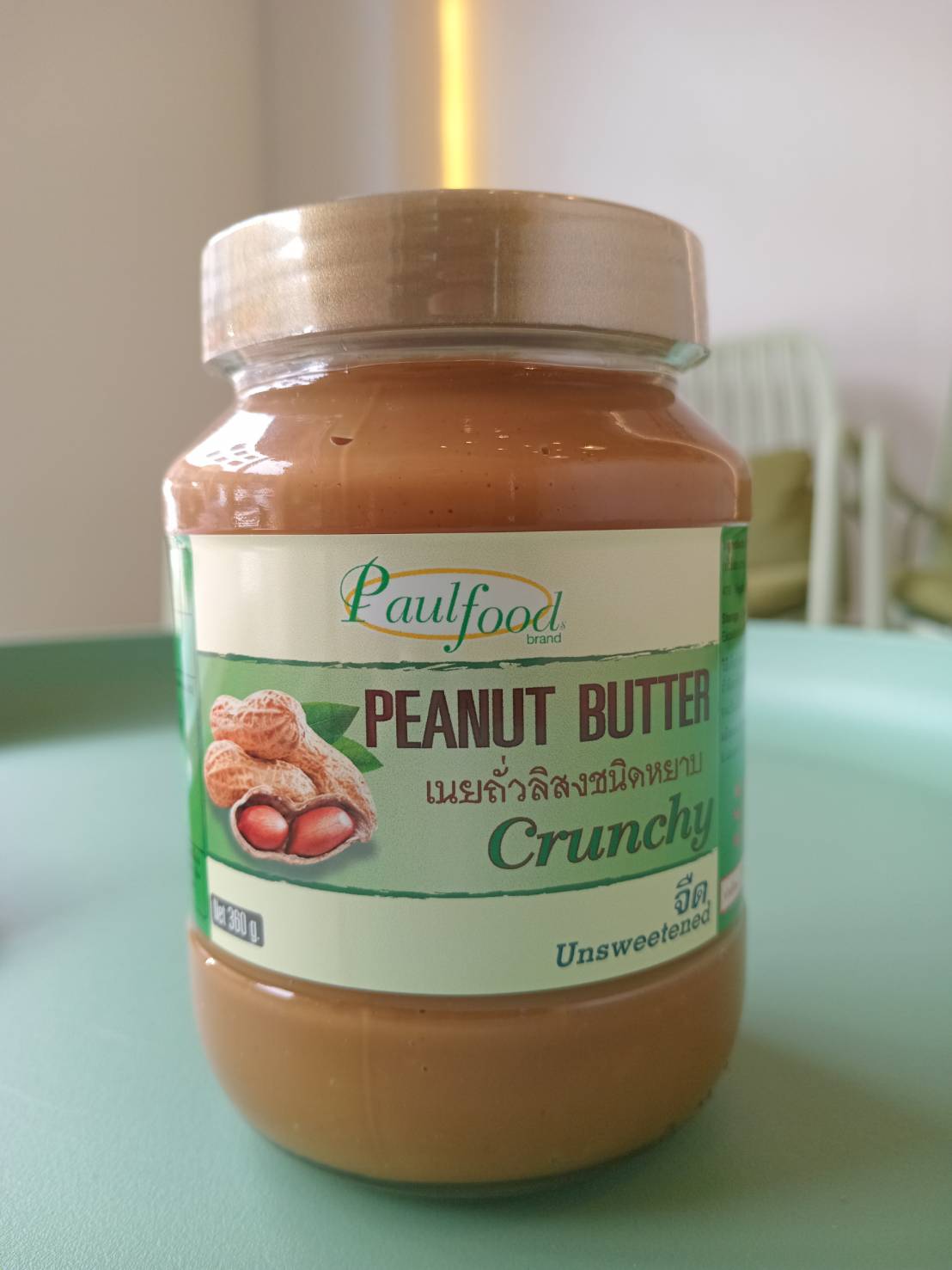 Peanut Butter Crunchy Unsweetened, Paul Food 360g