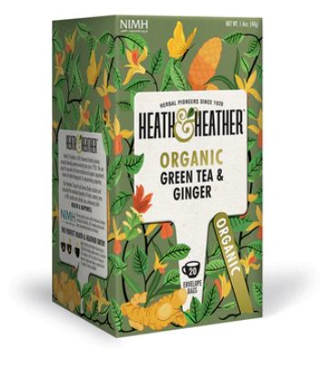 Organic Green Tea & Ginger, Heath & Heather 40g