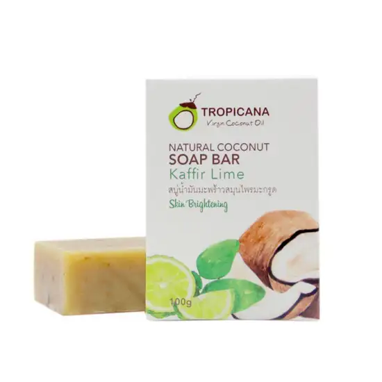 Natural Coconut Soap Bar Kaffir Lime, Tropicana 100g
