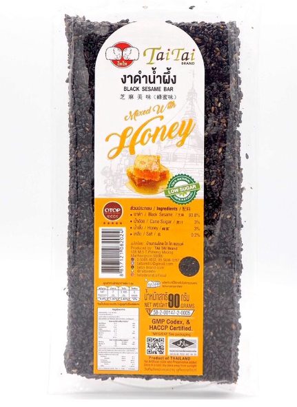 Black Sesame Bar-Honey, Tai Tai brand 90g