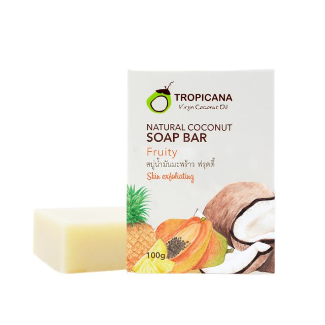 Coconut Hand Made Soap Bar | Fruitly (Non Preservative), Tropicana 100g