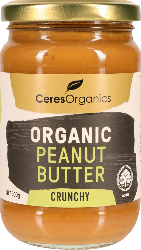 Organic Peanut Butter, Crunchy, Ceres Organics  300g